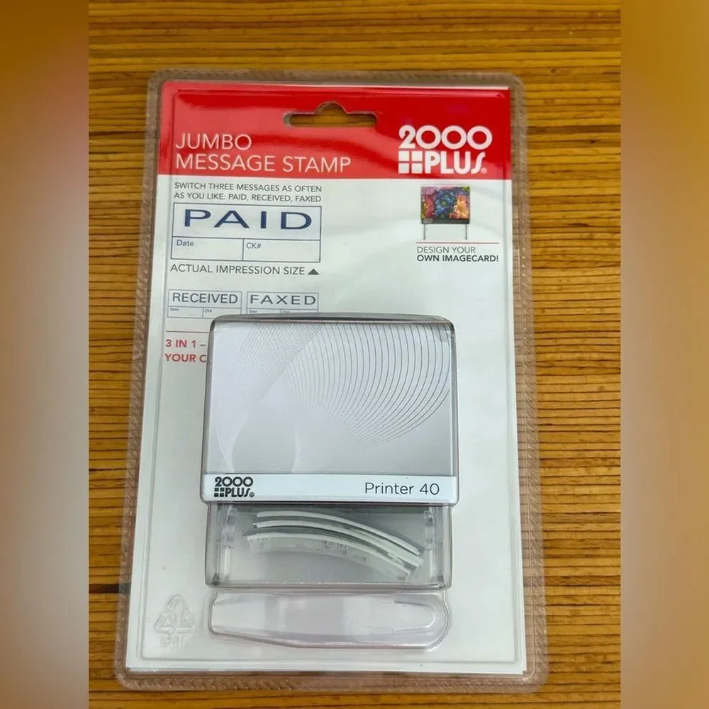 Cosco 2000 Plus Jumbo Message Stamp, PAID, RECEIVED, FAXED - Brand NEW Sealed